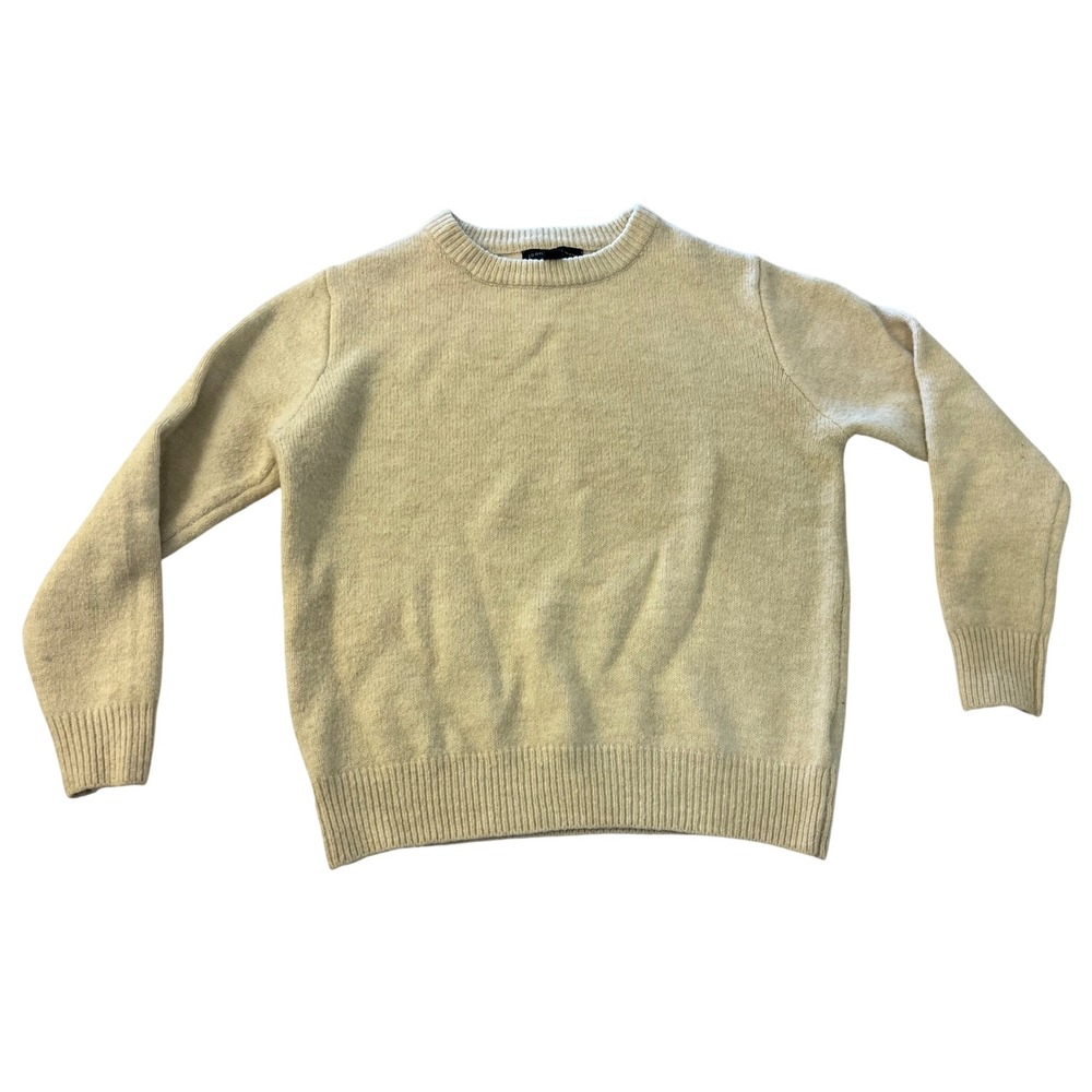 Joan Vass New York Cream Oatmeal Wool Blend Crewneck Sweater Medium